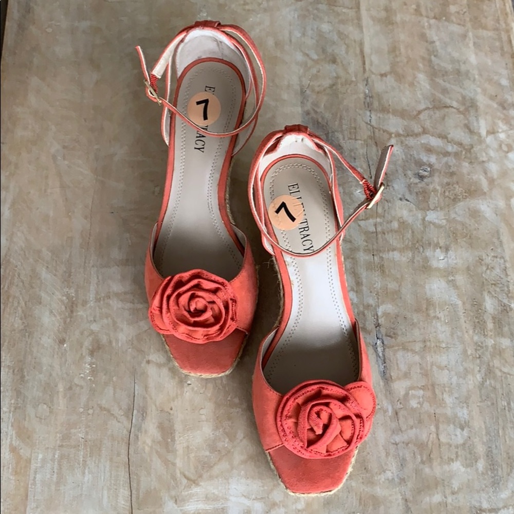 NWOT Ellen Tracy Espadrille Wedge Sandals